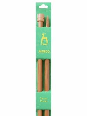 Pony Single Pointed Knitting Needles Bamboo 13in (33cm) - US 15 (10.0mm)