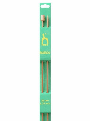 Pony Single Pointed Knitting Needles Bamboo 13in (33cm)										 - US 2 (2.75mm)