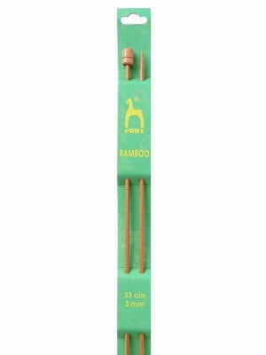 Pony Single Pointed Knitting Needles Bamboo 13in (33cm) - US 2.5 (3.00mm)