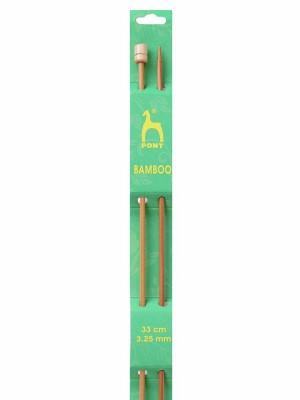 Pony Single Pointed Knitting Needles Bamboo 13in (33cm) - US 3 (3.25mm)