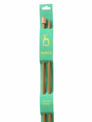 Pony Single Pointed Knitting Needles Bamboo 13in (33cm) - US 8 (5.00mm)