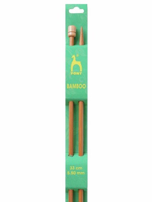 Pony Single Pointed Knitting Needles Bamboo 13in (33cm) - US 9 (5.50mm)