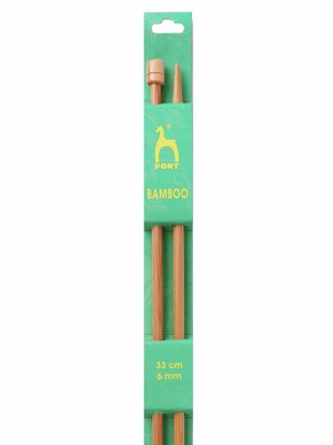 Pony Single Pointed Knitting Needles Bamboo 13in (33cm) - US 10 (6.00mm)