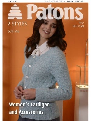 Patons 4036 Women's Cardigan and Accessories