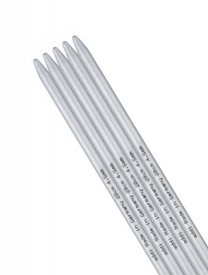 addi Aluminum Double Pointed Knitting Needles 8/9in (20/23cm) - US 9 (5.50mm) Length 9in (23cm)