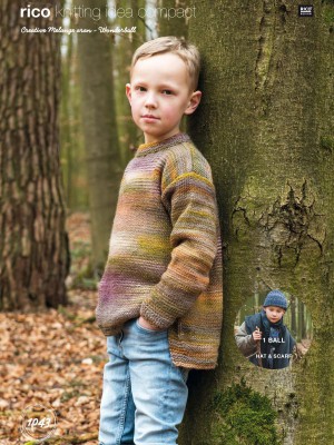 Rico KIC 1043 Children's Sweater, Hat & Scarf in Creative Melange Aran										