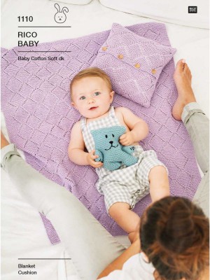 Rico KIC 1110 Baby Blanket & Cushion in Baby Cotton Soft DK										