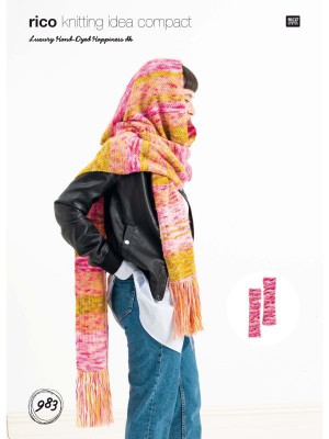 Rico KIC 983 Hooded Scarf & Hand Warmers in Hand Dyed Happiness										