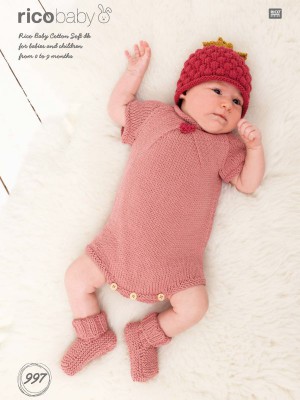 Rico KIC 997 Baby Raspberry Hat, Romper and Shorts										