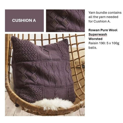 Rowan Beaded Throw and Cushions Knit Along - Cushion A Yarn Bundle										 - Raisin