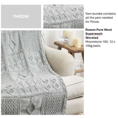 Rowan Beaded Throw and Cushions Knit Along - Throw Yarn Bundle										 - Moonstone