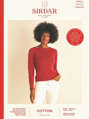 Sirdar 10112 Lace Gusset Sweater in Cotton DK										