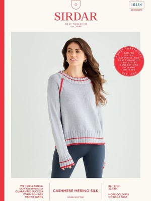 Sirdar 10554 Sporting Edge Sweater in Cashmere Merino Silk										