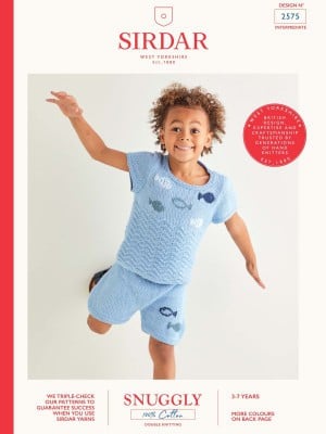 Sirdar 2575 Under the Sea Top & Shorts in Snuggly 100% Cotton DK