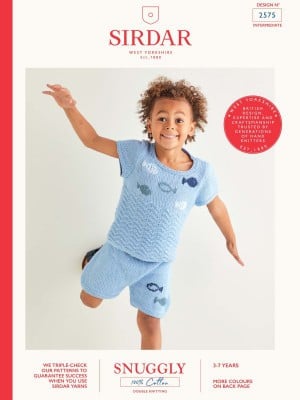 Sirdar 2575 Under the Sea Top & Shorts in Snuggly 100% Cotton DK										