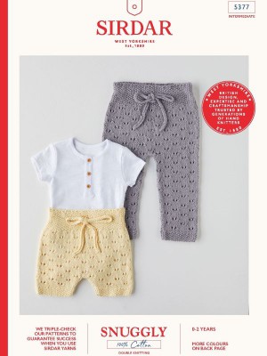 Sirdar 5377 Baby Trousers and Shorts in Snuggly Cotton DK
