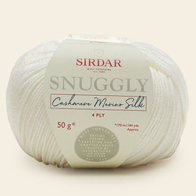 Sirdar Snuggly Cashmere Merino Silk 4 Ply										 - 302 Snow Queen