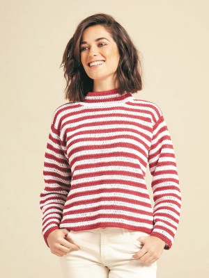 Patons Spring Crochet Striped Sweater										