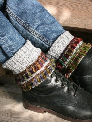 Urth Yarns Jumis Boot Cuffs in Harvest Fingering and Uneek Fingering										