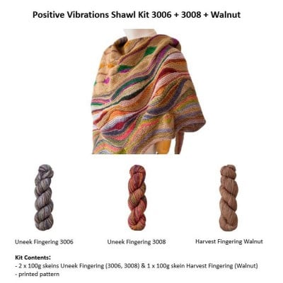 Urth Yarns Positive Vibrations Shawl Kit										 - 3006 & 3008 & Walnut