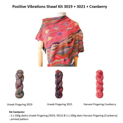Urth Yarns Positive Vibrations Shawl Kit										 - 3019 & 3021 & Cranberry
