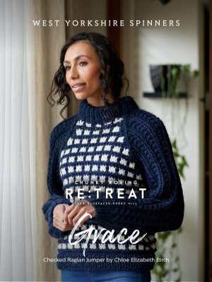 West Yorkshire Spinners Grace Checked Raglan Sweater in Re:Treat Chunky										