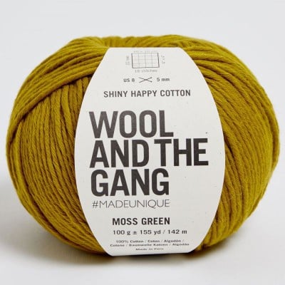Wool and the Gang Shiny Happy Cotton										 - Moss Green