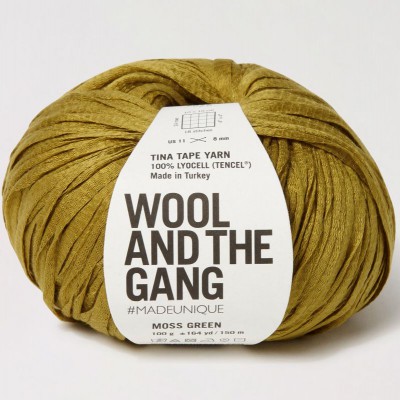 Wool and the Gang Tina Tape Yarn - 58 Moss Green