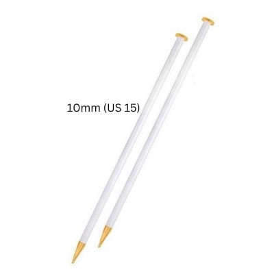 addi Plastic Gold Glitter Single Pointed Knitting Needles 14in (35cm)										 - US 15 (10.0mm) Hollow With Champagne Tip