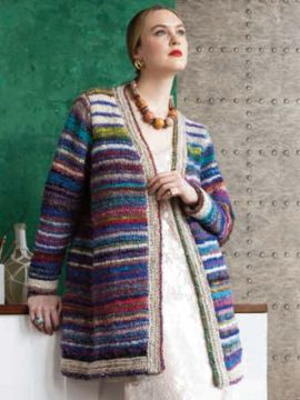 Noro MAG15-03 Texture & Stripe Swing Cardigan
