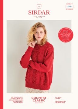 Sirdar Country Classic 10197 Lace and Bobble Textured Sweater