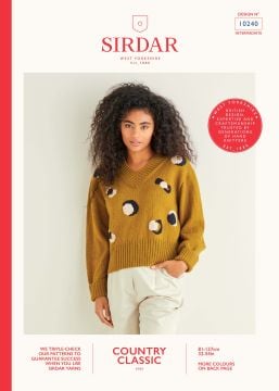 Sirdar Country Classic 10240 Leopard Print V Neck Sweater