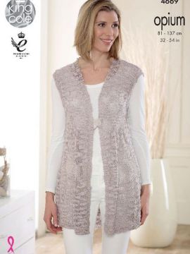 King Cole 4669 Ladies Tunic & Waistcoat in King Cole Opium Palette