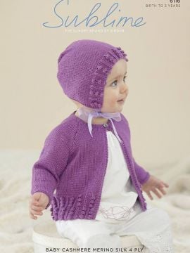Sublime 6116 Baby Girls Cardigan & Bonnet