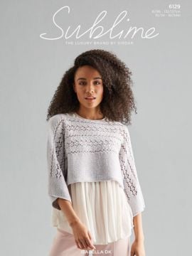 Sublime 6129 Cropped Lacy Poncho Top