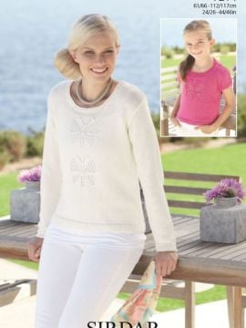 Sirdar 7214 Sweater with Butterfly Motif