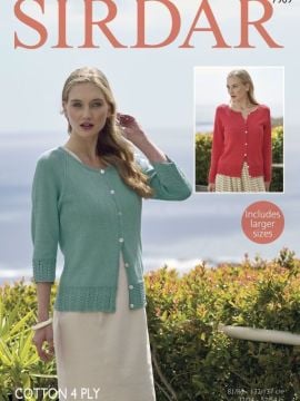 Sirdar 7909 Ladies Lace Border Cardigans