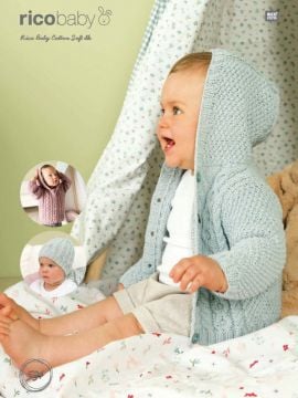 Rico KIC 531 Baby Cabled Cardigan & Hat