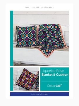 West Yorkshire Spinners Liquorice Rose Crochet Blanket & Cushion