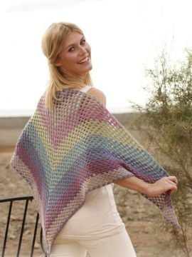 DROPS Rainbow Crochet Shawl