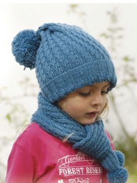 DROPS Sea Dream Kids Hat and Scarf Set