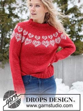 DROPS Merry Hearts Sweater