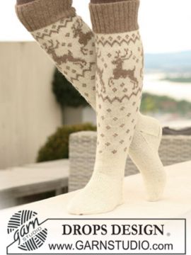 DROPS Oh Deer Knee High Socks