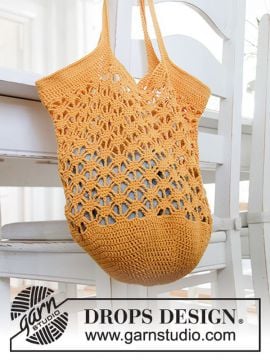 DROPS Pineapple Crochet Tote Bag in Safran
