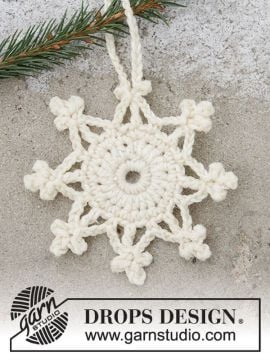 DROPS Snow Crystal Crochet Snowflake Christmas Decoration