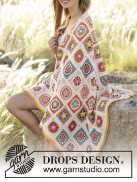 DROPS Starstruck Crochet Blanket in Safran