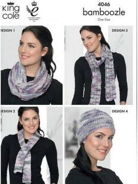 King Cole 4046 Shrug Hat Scarf Snood Neck Warmer