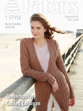 Patons 3983 Contemporary Cabled Cardigan