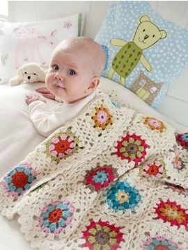 DROPS Granny's Little Girl Crochet Blanket