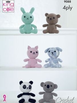 King Cole 9088 Crochet Animal Toys